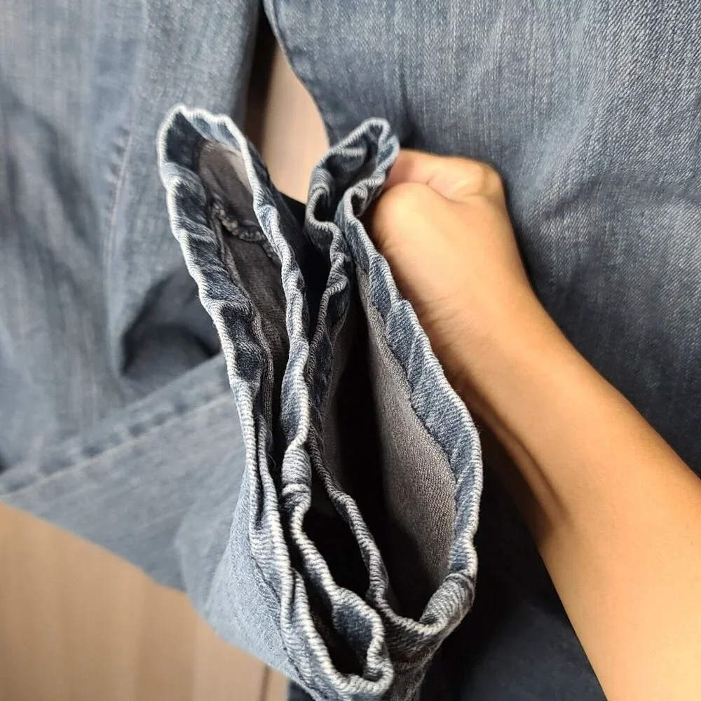 Faded Glory Jeans Womens Size 16 Blue Whisker Washout Denim Slim Straight Leg - Picture 12 of 12